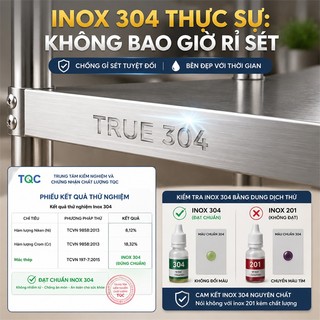 LOADNIX Kệ inox nhà bếp cao cấp Chịu lực lên đến 500kg Kệ để đồ inox Với nhiều thanh đỡ Lắp đặt đơn giản