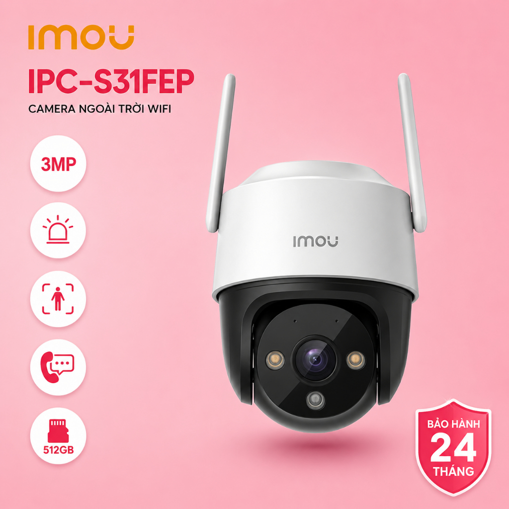 (TẶNG HKT) Camera WIFI Ngoài Trời IMOU S31FEP 3MP/S51FEP 5MP Hiệu Năng Vượt Trội, Tích Hợp Mic&Loa