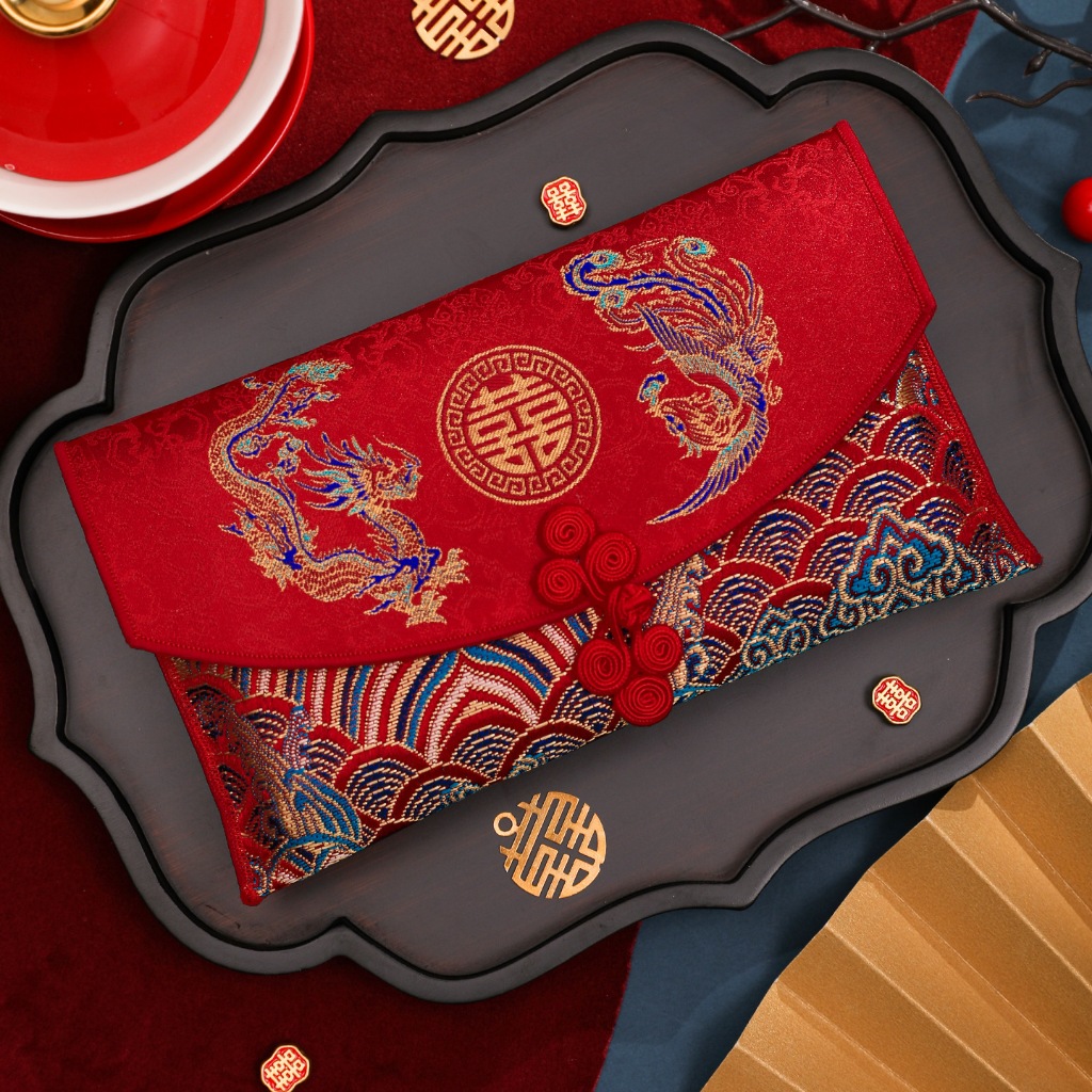 Bao lì xì vải gấm cao cấp dùng cho lễ cưới, ăn hỏi, nạp tài, mừng tuổi năm mới - K87