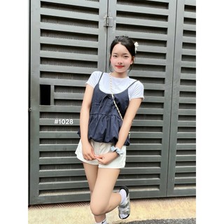 Set babydoll yếm dáng bí mix áo thun dễ thương phong cách học sinh đi học đi chơi Yến Tee Shop #1028