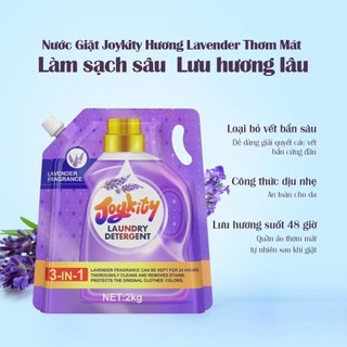 [Mừng sinh nhật ShopeeVIP MUA 2 TẶNG 2] Nước Giặt Joykity Hương Lavender Túi 2kg An Toàn Cho Da Hỗ Trợ Làm Sạch Vết Bẩn