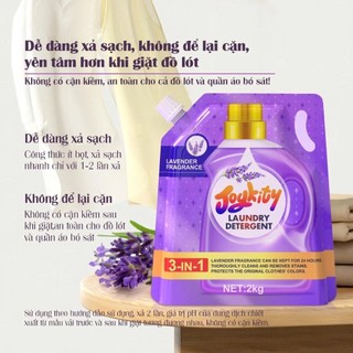 [Mừng sinh nhật ShopeeVIP MUA 2 TẶNG 2] Nước Giặt Joykity Hương Lavender Túi 2kg An Toàn Cho Da Hỗ Trợ Làm Sạch Vết Bẩn