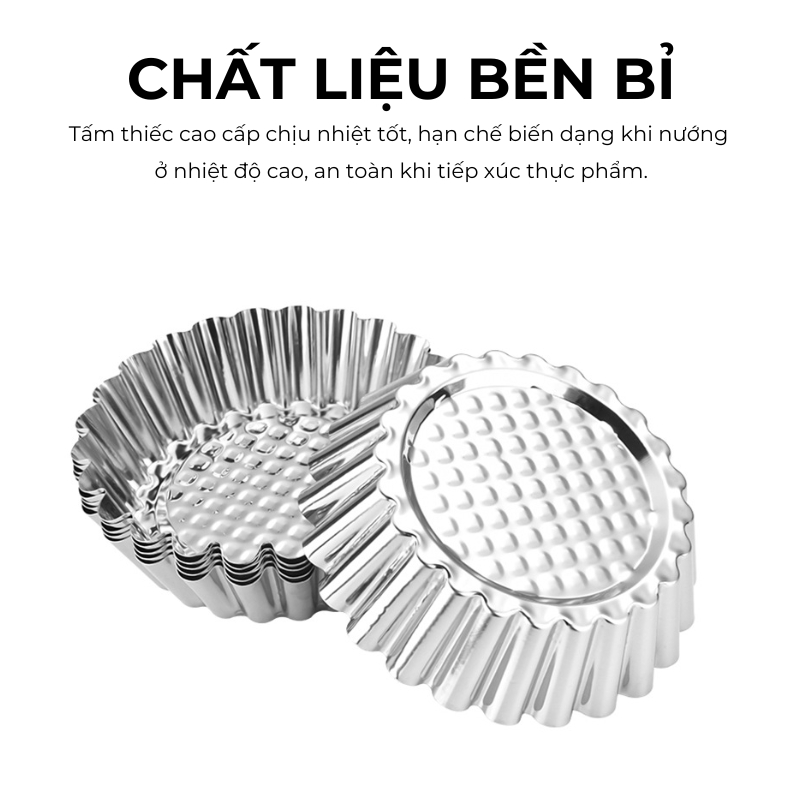 Khuôn Bánh Nhôm Không Dính KOOBEE – Khuôn Bánh Bò, Bánh Khọt, Tart Trứng Hình Hoa Tái Sử Dụng (PKB37)