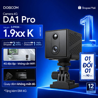 Camera 4G Mini Doscom DA1 Pro, Quay 360 Độ, Pin Lâu, Hồng Ngoại Ẩn, Tặng Sim