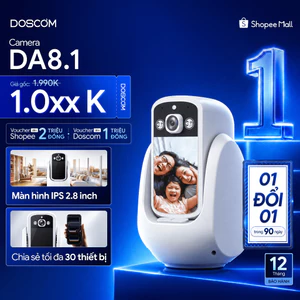 Camera Mini Wifi Gọi Video 2 Chiều DA8.1 DOSCOM Full HD 2K - Tích Hợp Màn Hình IPS 2.8 Inch