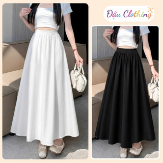 Chân váy dài bigsize dáng xòe nữ tính chất vải lụa mềm mịn dễ phối đồ thời trang công sở CV15