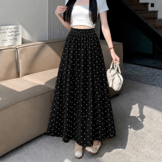 Chân Váy Dài Bigsize Nữ Váy Midi Bồng Xòe Chấm Bi Nhẹ Nhàng Đi Biển Đi Chơi CV422