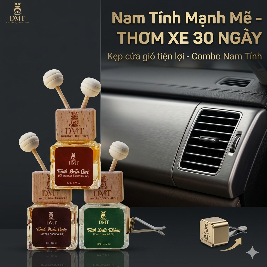 Tinh dầu kẹp cửa gió Ô Tô DMT 8ml – Mùi Best Seller, khử mùi hôi xe cực nhanh, thơm sang dễ chịu