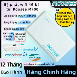 Bộ phát wifi di động mini ROOSEE M700 - không cần lắp sim, chuẩn wifi 6, thích hợp Roosee mini app,chỉ 65g,mỏng,wifi 4G