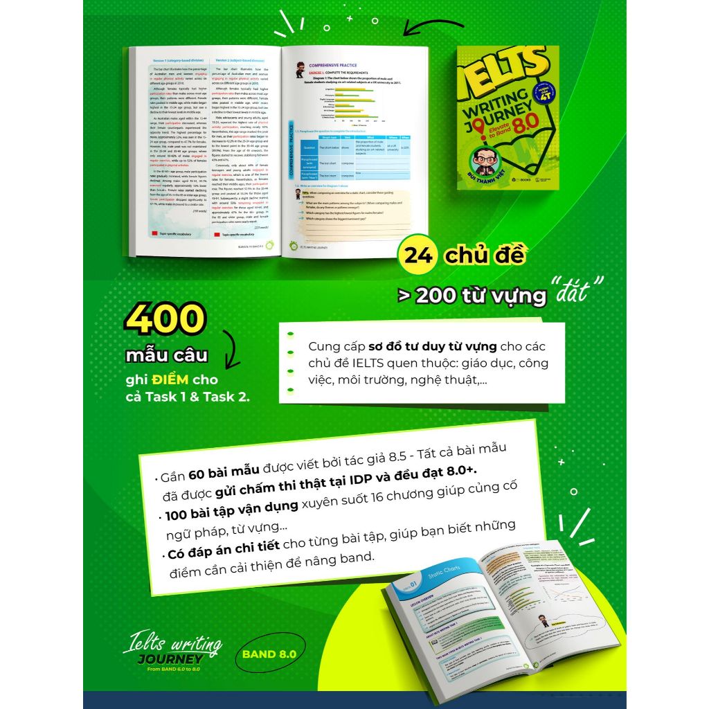 Sách - Ielts Writing Journey: ELEVATE TO BAND 8.0 - Bùi Thành Việt
