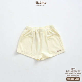 Quần Đùi Vải Gió Mỏng Mát Thêu Chữ Cho Bé Hokiha Vải Gió Mềm Mại, Thoáng Khí Size Từ 8-17kg Q75
