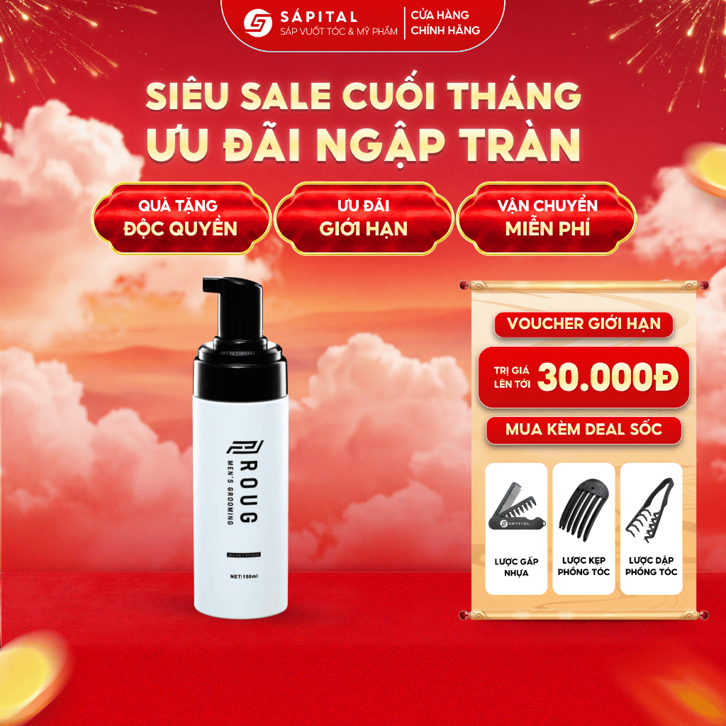 Bọt tạo kiểu Roug Sea Salt Mouse - Hỗ trợ sấy tạo kiểu, Tăng độ phồng ...