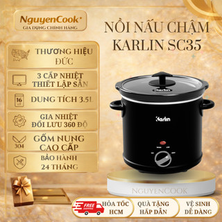 [Chính Hãng] Nồi Nấu Chậm Karlin SC35 3.5L – Lòng Gốm Cao Cấp, 3 Mức Nhiệt, Tiết Kiệm Điện 200W