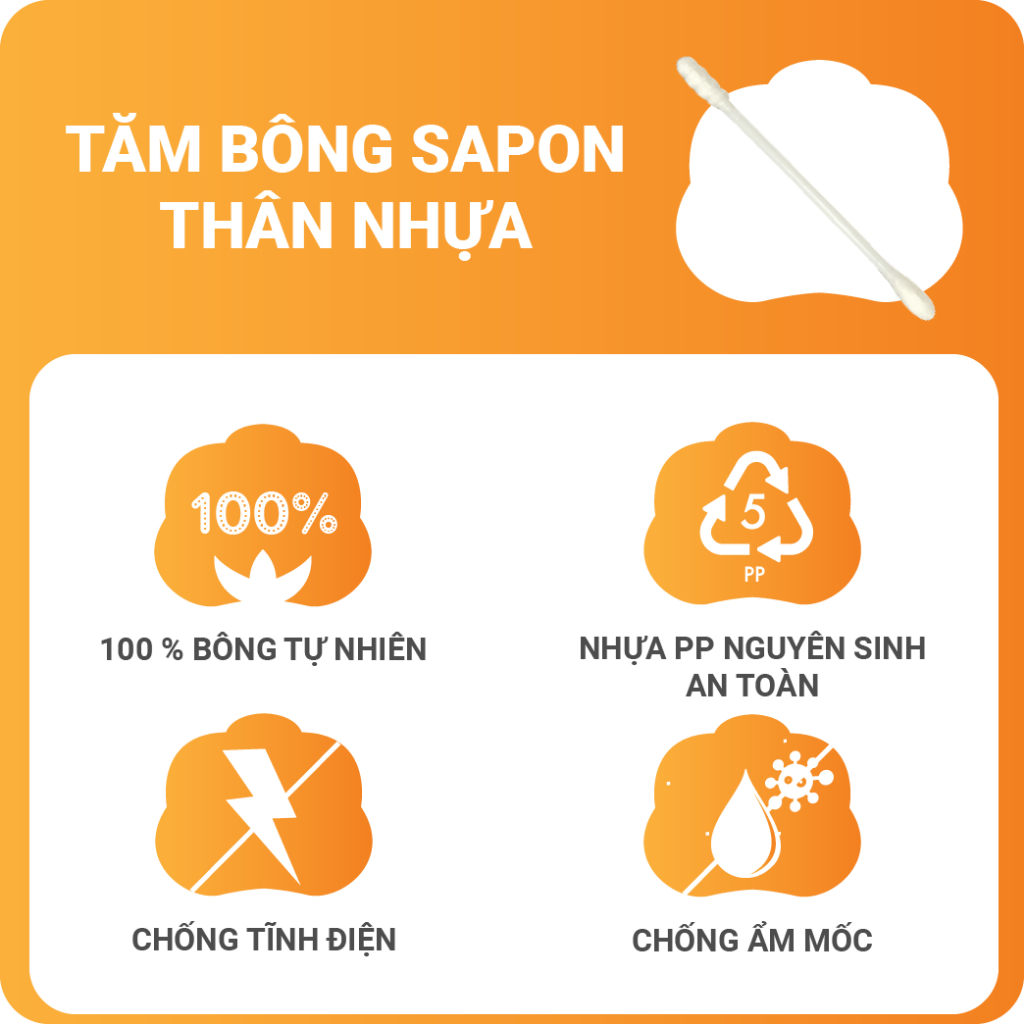 [MUA 1 TẶNG 1] Túi 80 chiếc Tăm chỉ nha khoa an toàn YUMY - Tặng 1 gói Tăm bông 100 que thân nhựa