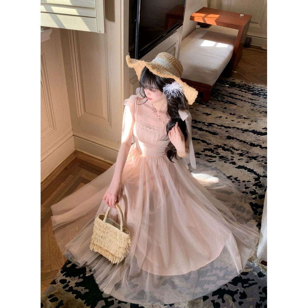 Đầm Maxi Nơ Vai Dáng Xoè  Nàng Thơ Đi Tiệc Đi Biển Chụp Ảnh Memeboutique [TLV29]