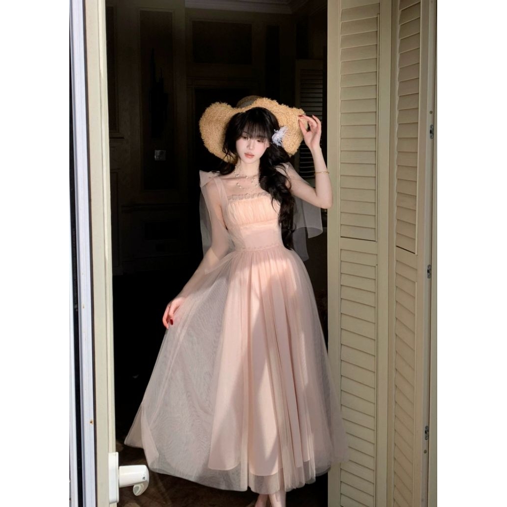 Đầm Maxi Nơ Vai Dáng Xoè  Nàng Thơ Đi Tiệc Đi Biển Chụp Ảnh Memeboutique [TLV29]