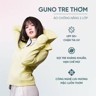 Áo Chống Nắng Tre Thơm GUNO Nam Nữ 2 Lớp Chống Tia UV Thoáng Khí Mũ Rộng Vành Che Trán 26AG22/AB23