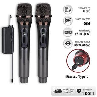 Micro Không Dây Đa Năng DM 300S Pin Sạc, Chống Nhiễu Tốt, Màn Hình LCD HIển Thị Tần Số, Lọc Tạp Âm, Hút Âm Tốt