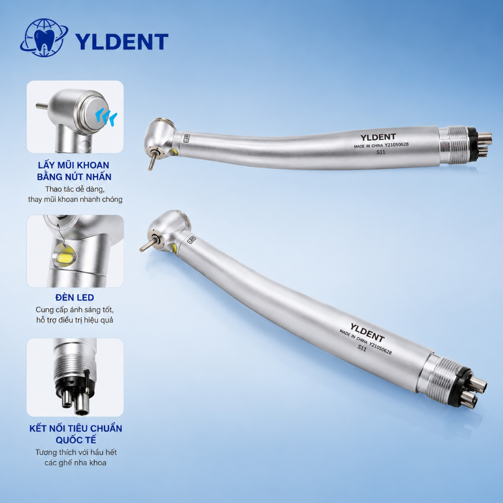 Tay khoan nhanh YLDENT S11 có đèn 3 tia nước