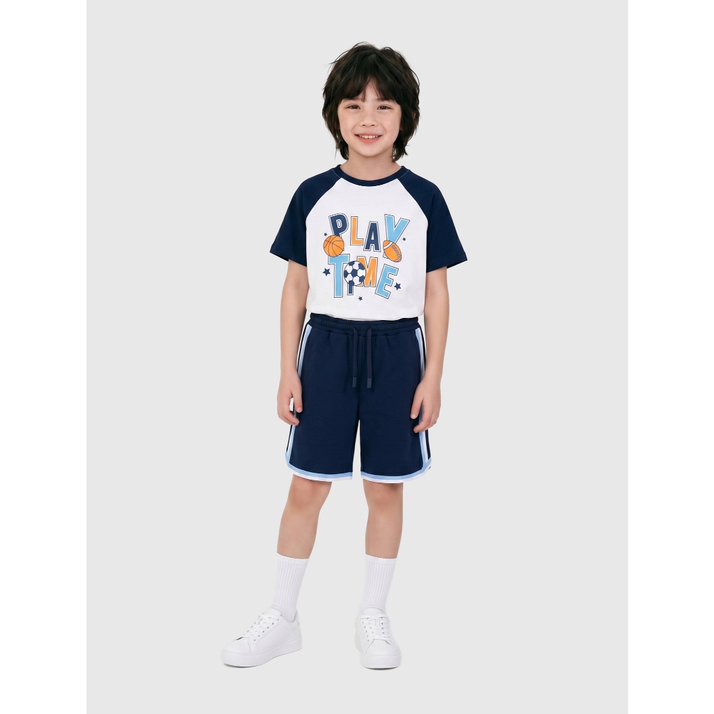 Quần short bé trai CANIFA cạp chun phối line phong cách thể thao năng động 2BS26C006