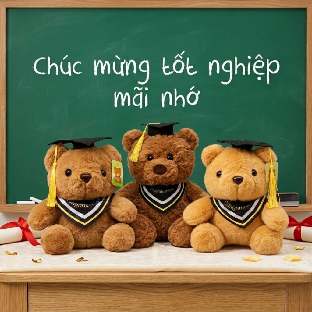 Gấu Bông Tốt Nghiệp Teddy Dễ Thương, Gấu Cử Nhân 25Cm Quà Tặng Kỷ Yếu Ý Nghĩa Cho Bạn Bè,Người Thân