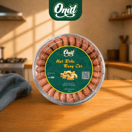Hạt điều rang củi (Hạt lớn - 415 gram) - Hạt điều xếp hoa Onut (350 gram)