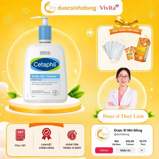 [ CHÍNH HÃNG ] Sữa Rửa Mặt Làm Sạch Dịu Nhẹ Cetaphil Gentle Skin Cleanser Chai  500ml