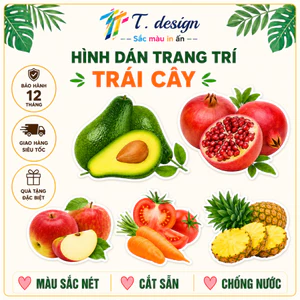 Decal Trang Trí Trái Cây Chống Nước - Đồ Dán Decor Tiệm Sinh Tố & Trà Sữa, Miễn Phí Vận Chuyển! 🌈