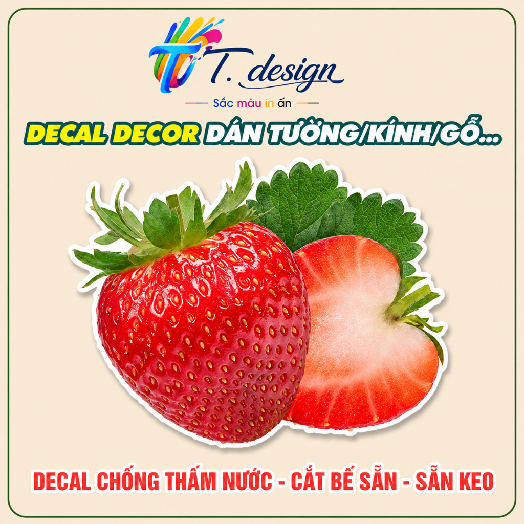Decal Trang Trí Trái Cây Chống Nước - Đồ Dán Decor Tiệm Sinh Tố & Trà Sữa, Miễn Phí Vận Chuyển! 🌈