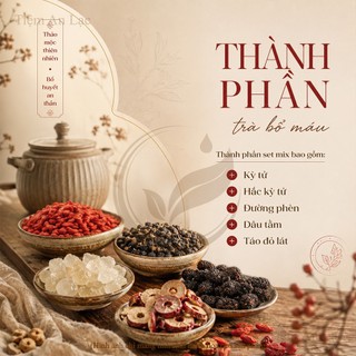 Trà Bổ Máu Ích Huyết, Làm Ấm Tử Cung, Lưu Thông Khí Huyết, Tăng Sinh Collagen Tự Nhiên