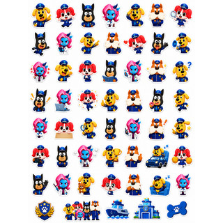 Set 50 Sticker Avatar Cảnh Sát Trưởng Labrador Loại To Hoạt Hình Trang Trí Laptop, Điện Thoại, Sổ Tay,tem chống nước