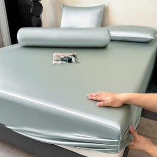 Bộ 4 món ga gối lụa băng Luna Silk M2T BEDDING - gồm 1 ga giường, 2 vỏ gối nằm, 1 vỏ gối ôm, mềm mại, mịn màng, mát lạnh