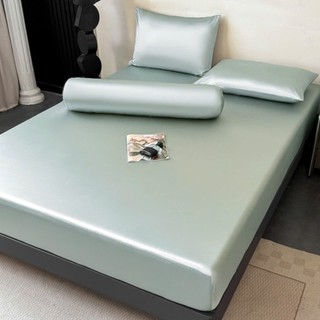 Bộ 4 món ga gối lụa băng Luna Silk M2T BEDDING - gồm 1 ga giường, 2 vỏ gối nằm, 1 vỏ gối ôm, mềm mại, mịn màng, mát lạnh