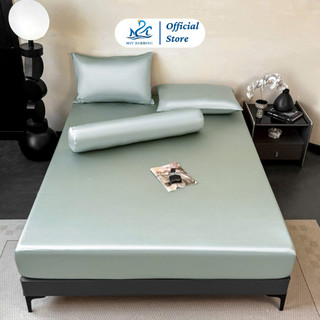 Bộ 4 món ga gối lụa băng Luna Silk M2T BEDDING - gồm 1 ga giường, 2 vỏ gối nằm, 1 vỏ gối ôm, mềm mại, mịn màng, mát lạnh
