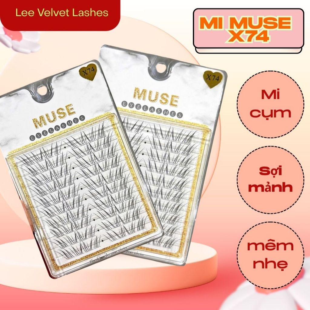 LeeVelvetLashes-MI MUSE X74-Mi gân sợi mảnh, tơi và đan xéo tự nhiên