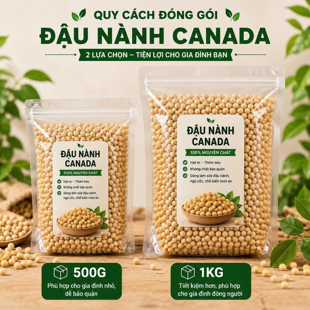 Đậu Nành Canada Hạt To Sạch Nguyên Chất Làm Sữa Đậu Nành Ngũ Cốc Ăn Chay