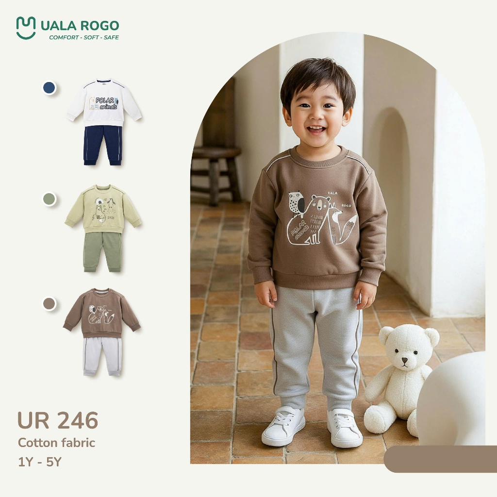 (9-27kg, 1-5Y) Bộ Dài Tay Cotton Uala UR3812 UR3877 UR3876 UR3894 UR3895 UR255 UR246