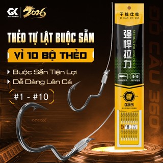 Thẻo Cước Lưỡi Tự Lật Chuyên Câu Rô Diếc Thẻo Câu Đài Buộc Sẵn Lưỡi Câu Cá Chất Lượng