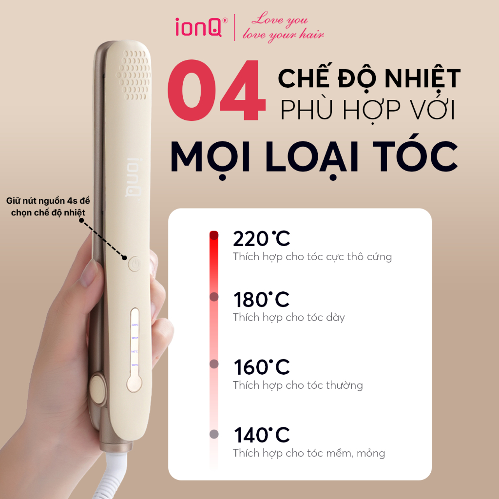 [KOC] Máy duỗi tóc ép thẳng ionQ Glossy 200 triệu ion âm lõi gốm T-Gross chăm sóc tóc suôn mượt | BigBuy360 - bigbuy360.vn