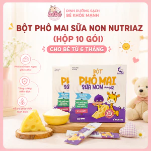 Bột phô mai sữa non NutriAZ giúp bé phát triển chiều cao, cho bé từ 6 tháng (hộp 10 gói)