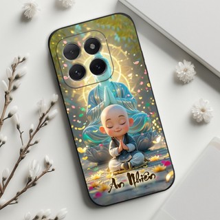 Ốp lưng IQOO Z10 Turbo In hình thư pháp,tâm an, an nhiên,chú tiểu mềm bảo vệ camera