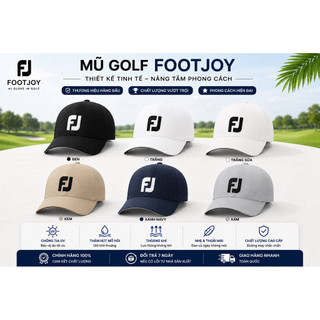 Mũ golf fj 2 màu đen trắng vải golf co dãn thấm hút mồ hộ