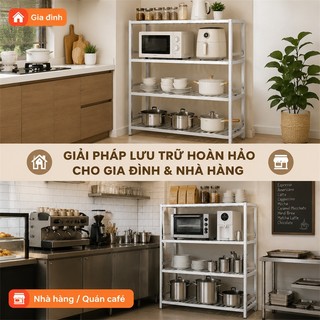 LOADNIX Kệ inox nhà bếp cao cấp Chịu lực lên đến 500kg Kệ để đồ inox Với nhiều thanh đỡ Lắp đặt đơn giản