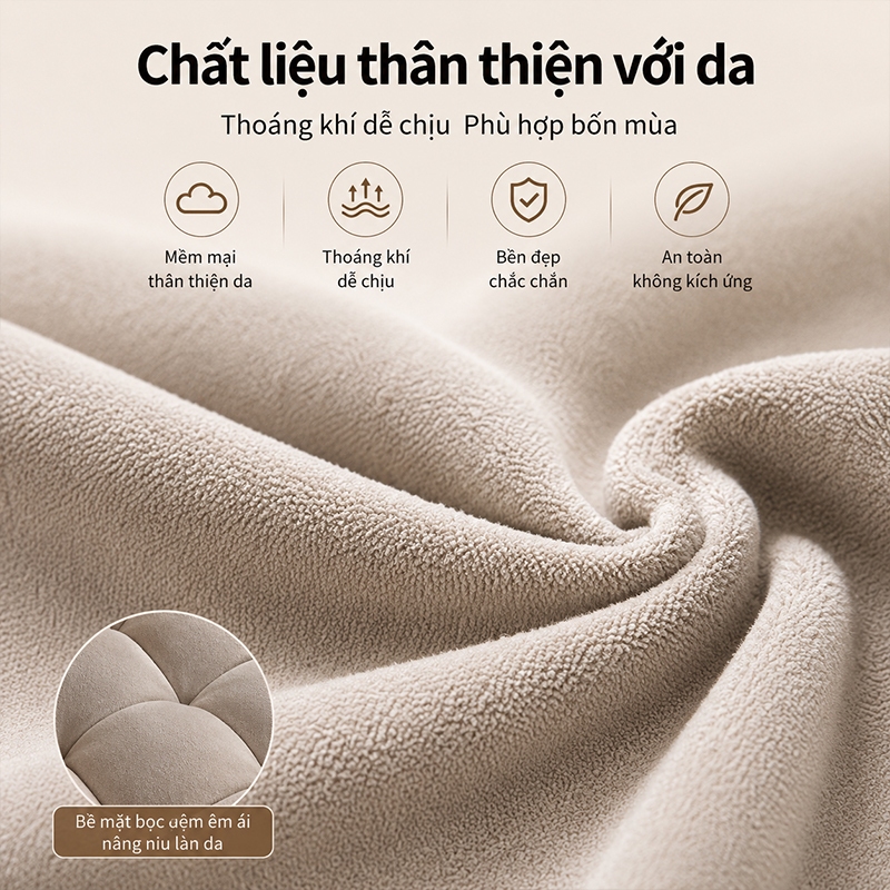 Ghế Lười Tatami - Ghế Tựa Lưng Ngồi Bệt  - Rẻ Vô Địch, Chất liệu vỏ ngoài nhung lạnh Bản tạo cảm giác mềm mại.