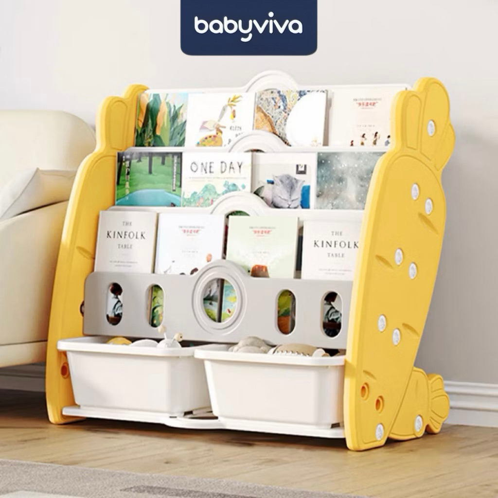 Kệ sách cho bé babyviva hình cà rốt đáng yêu - kệ sách nhựa cho bé - giá để sách cho bé