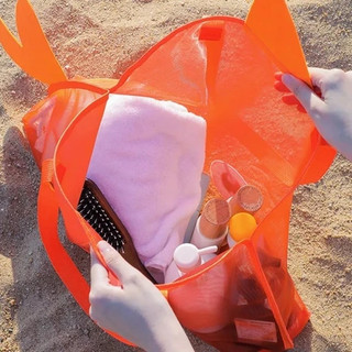 Túi Lưới Đi Biển Hình Cá Cỡ Lớn Cho Bé | Túi Đựng Đồ Chơi Cát Hồ Bơi Chống Đọng Cát Siêu Cute