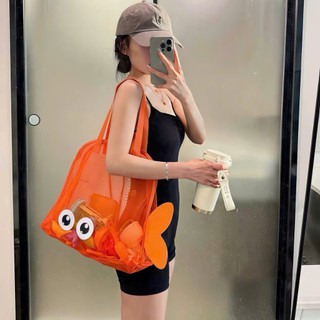 Túi Lưới Đi Biển Hình Cá Cỡ Lớn Cho Bé | Túi Đựng Đồ Chơi Cát Hồ Bơi Chống Đọng Cát Siêu Cute
