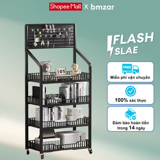 BMZAR Kệ để hàng tạp hoá có bánh xe Kệ sắt 5 tầng Kệ siêu thị đựng đồ [Bồi thường 100% thiệt hại]