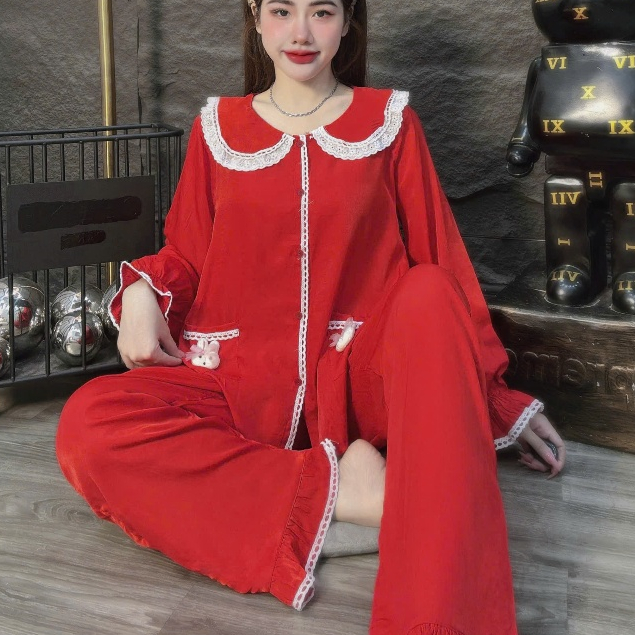 Đồ bộ nữ đồ mặc nhà, đồ ngủ nữ dễ thương,đồ ngủ xinh tiểu thư trơn đủ màu,chất vải lụa cao cấp[390].