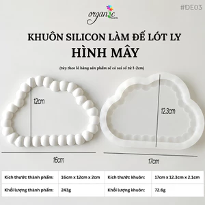 ☁️ KHUÔN SILICONE LÀM ĐẾ LÓT LY / KHAY DECOR HÌNH MÂY (DE03) ☁️